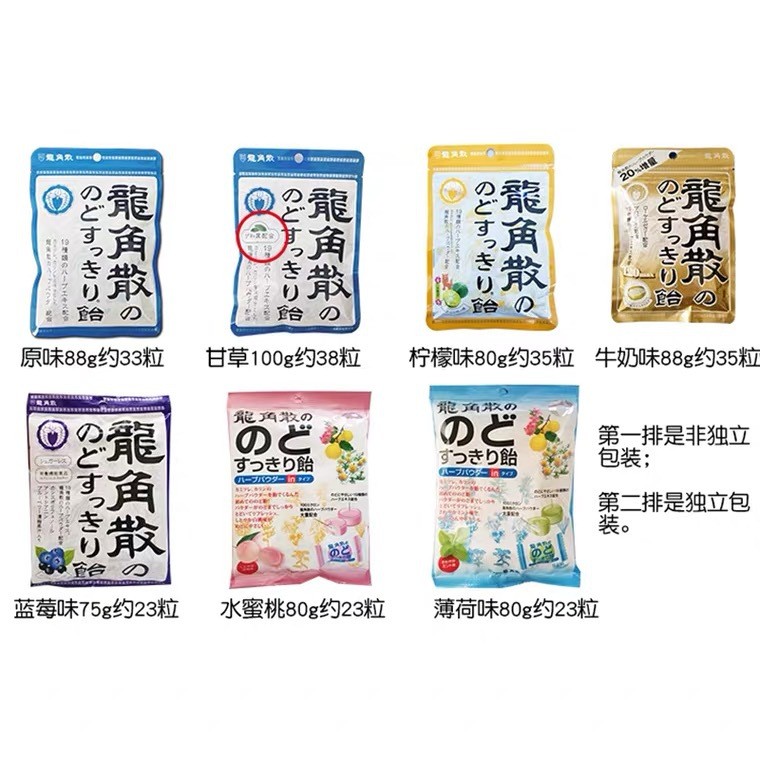 商品[国内直发] Ryukakusan|龙角散袋装清凉薄荷护嗓润喉糖白桃味西柚味水果糖零食,价格¥63,第2张图片详细描述