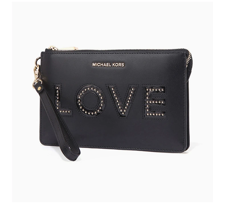 商品Michael Kors|Michael Kors 迈克高仕 黑色牛皮英文女士手拿包 32H7GFDW2O-BLACK,价格¥538,第6张图片详细描述