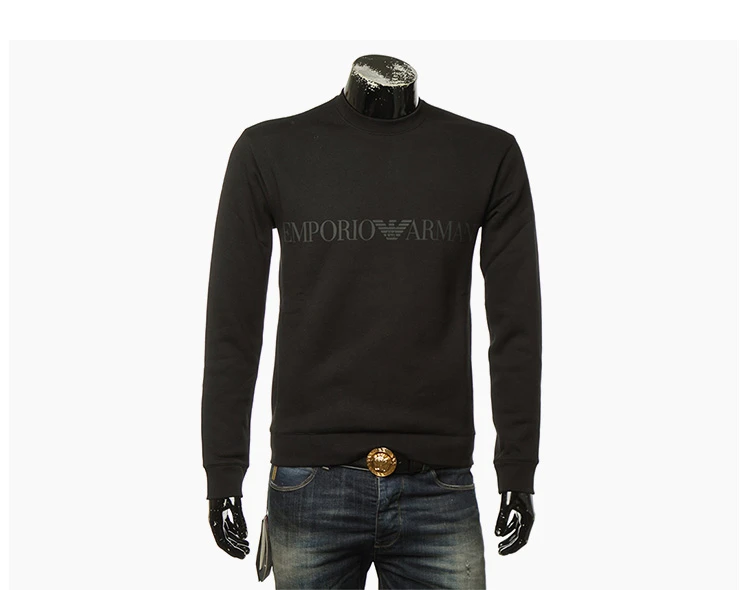 商品[国内直发] Emporio Armani|Emporio Armani 安普里奥 阿玛尼 男士黑色纯棉套头上衣 6Y1MB1-1JBHZ-0999,价格¥759,第5张图片详细描述
