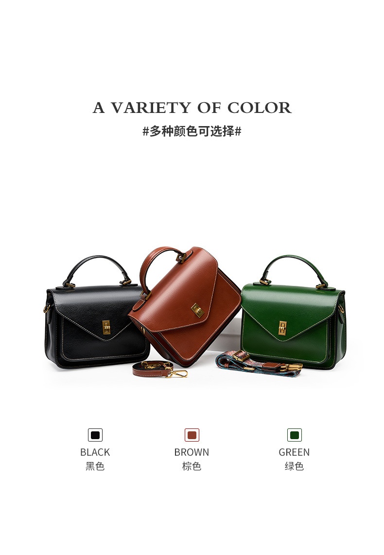 商品[国内直发] GLENVINTEN|格岚云顿真皮植鞣牛皮新款高级简约时尚气质女包手提单肩斜挎邮差包,价�格¥457,第2张图片详细描述