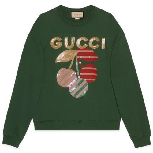 商品[国内直发] Gucci|GUCCI 绿色女士卫衣/帽衫 756354-XJFVY-3754,价格¥10913,第1张图片详细描述