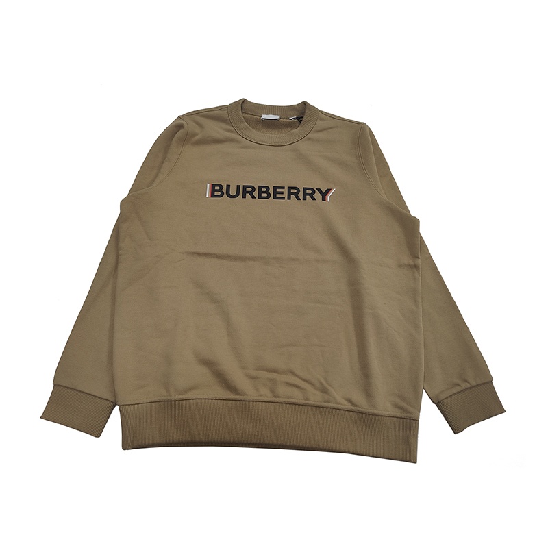 商品Burberry|【现货】博柏利 女士驼色棉质徽标字母无帽卫衣80734901,价格¥1673,第2张图片详细描述