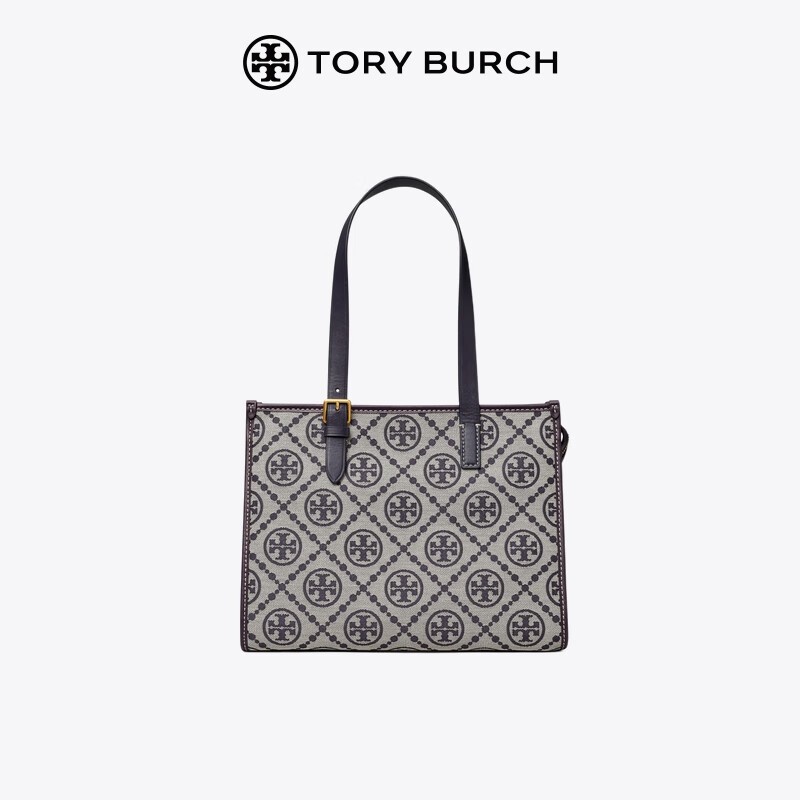 商品[国内直发] Tory Burch|汤丽柏琦TB女包 T MONOGRAM小号拉链单肩托特包女包 145535 榛子棕,价格¥2794,第10张图片详细描述