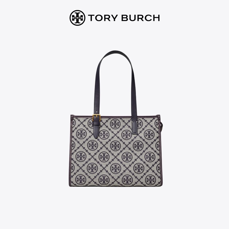 商品[国内直发] Tory Burch|汤丽柏琦TB女包 T MONOGRAM小号拉链单肩托特包女包 145535 榛子棕,价格¥2852,第10张图片详细描述