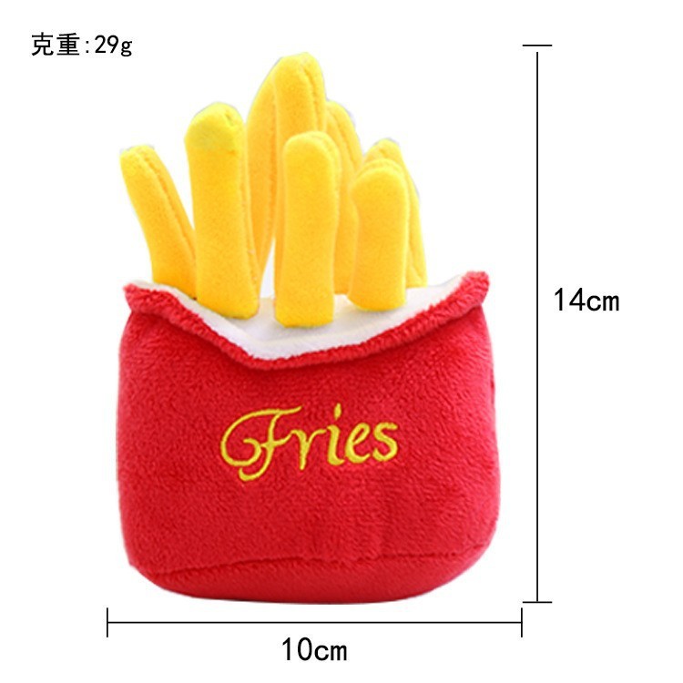 商品[国内直发] GLENVINTEN|宠物玩具汉堡薯条披萨发声玩具狗狗猫咪磨牙解闷宠物用品,价格¥53,第4张图片详细描述