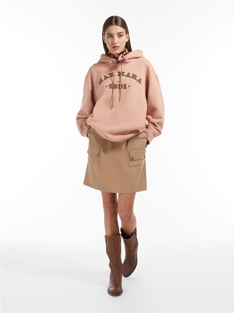 商品[国内直发] Max Mara|棉质字母印花宽松抽绳连帽卫衣 ADITO,价格¥1823,第3张图片详细描述