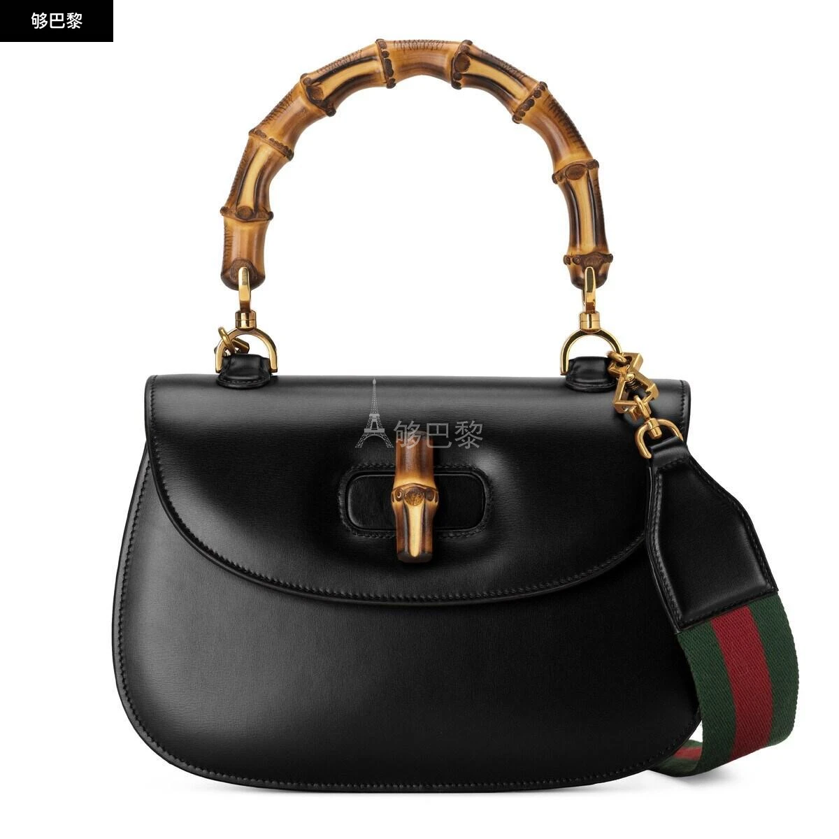 商品Gucci|【预售】 古驰 24秋冬 女士 手提包 Gucci Bamboo 1947系列竹节中号手提包 672206 10ODT 1060,价格¥40669,第2张图片详细描述