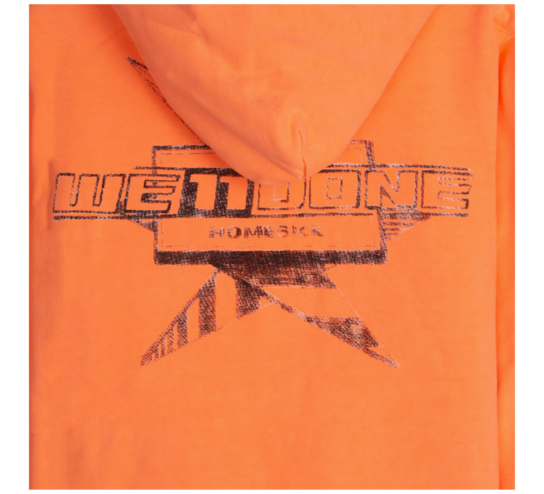 商品We11done|We11done 男士橘色印花卫衣 WD-TH1-21-502-U-NO,价格¥1404,第7张图片详细描述