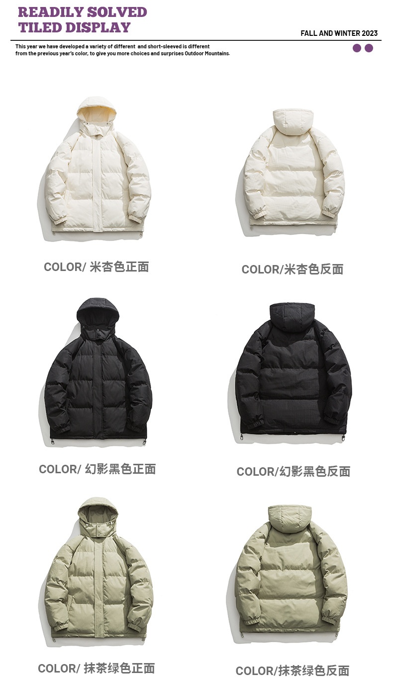 商品[国内直发] GLENVINTEN|格岚云顿2024年冬季高端加厚保暖棉服男 潮牌休闲连帽外套男羽绒棉面包服,价格¥264,第4张图片详细描述