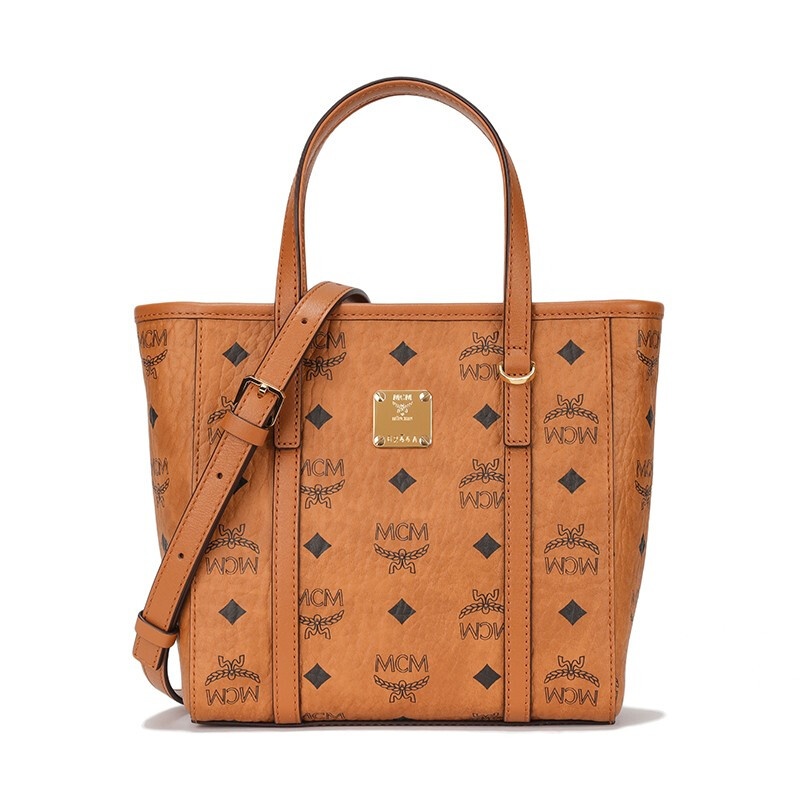 商品[国内直发] 【春节不打烊国内现货速发】 MCM|女包经典印花女士菜篮子手拎包迷你托特包斜挎包单肩包手提包拉链开合干邑色MWPAATN04CO001,价格¥3726,第4张图片详细描述
