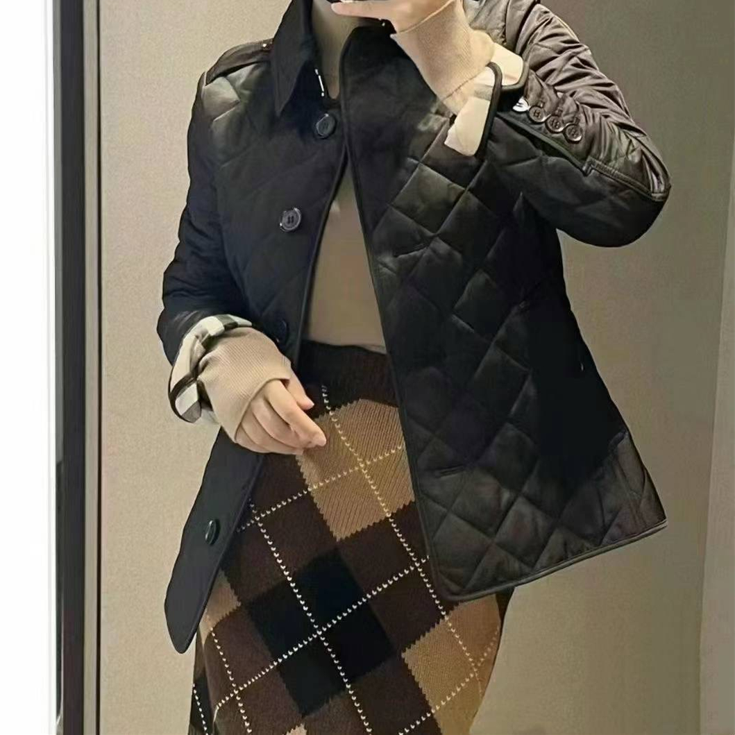 商品Burberry|博柏利 Frankby系列 女士黑色织物绗缝夹克80658711,价格¥3081,第9张图片详细描述