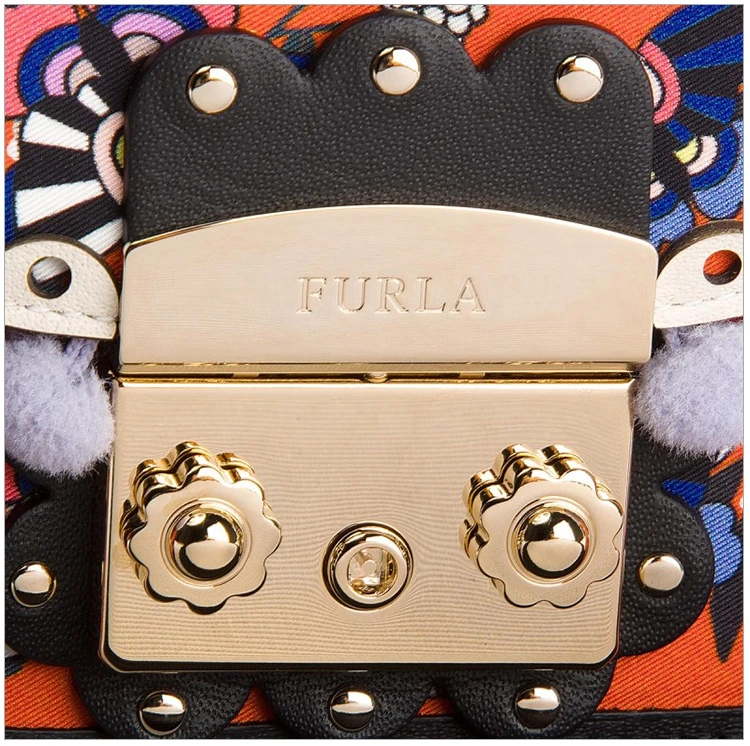 商品Furla|Furla 芙拉 女士多彩橙色牛皮单肩包斜挎包 942064,价格¥769,第8张图片详细描述