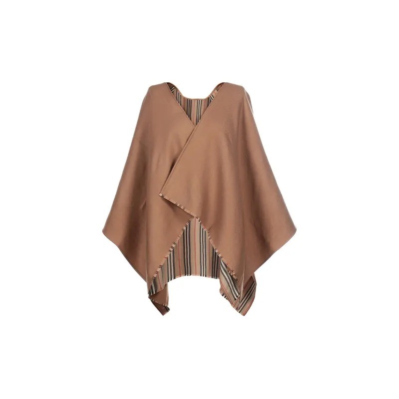 商品Burberry|【现货】博柏利 经典条纹羊毛双面女士披肩斗篷 80184961（两色可选）,价格¥3395,第4张图片详细描述