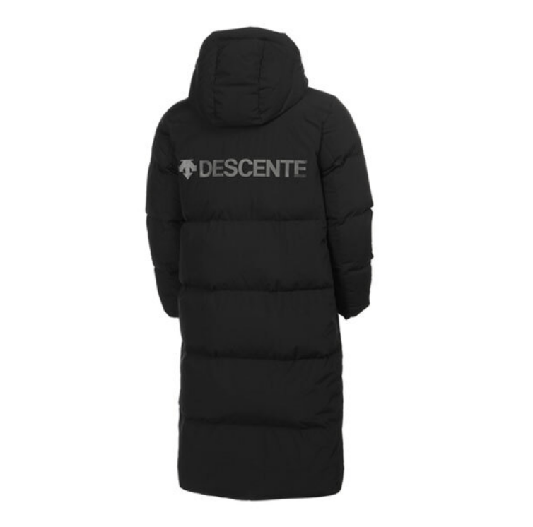 商品DESCENTE|【享贝家】（国内现货）DESCENTE 迪桑特长款连帽羽绒服 男女同款 黑色/白色 SM323BDJ91  G-LY,价格¥1410,第2张图片详细描述