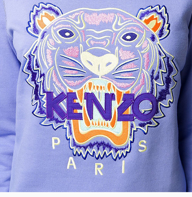 商品Kenzo|Kenzo 高田贤三 女士蓝色虎头图案卫衣 FA52SW7054XA-66,价格¥1459,第7张图片详细描述