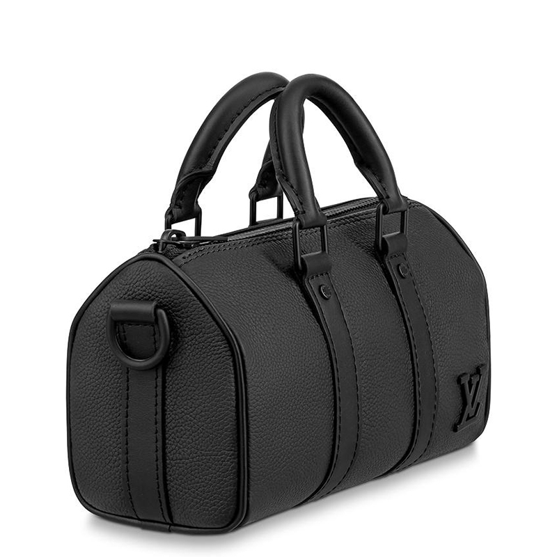 商品Louis Vuitton|预售10天 Louis Vuitton/路易威登 22春夏新款KEEPALL XS系列 男士迷你黑色皮革徽标黑扣可拆卸肩带单肩斜挎手提包M80950,价格¥15834,第4张图片详细描述