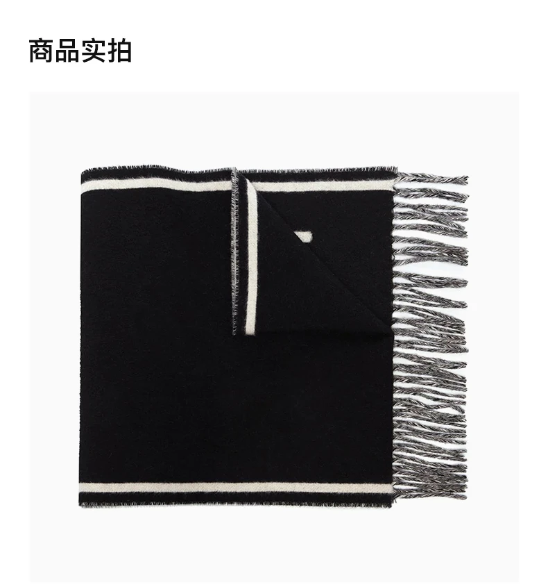 商品Fendi|FENDI 女士黑色羊绒围巾 FXT322-AEOR-F0ZE7,价格¥4043,第3张图片详细描述