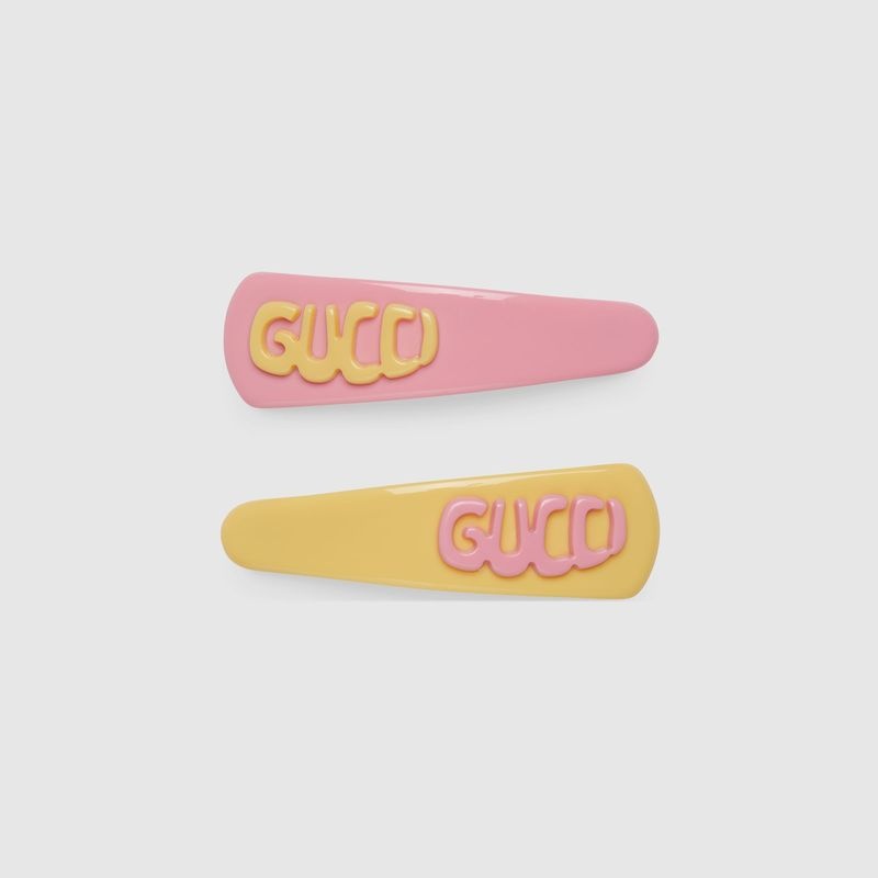 商品Gucci|Gucci古驰女孩粉色和黄色儿童发夹,价格¥2052,第2张图片详细描述