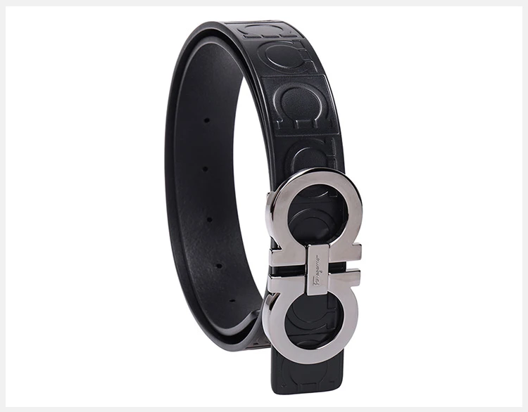 商品Salvatore Ferragamo|Salvatore Ferragamo 菲拉格慕 男士黑色皮革腰带 67-9169-0587182【包装随机，部分无包装盒】,价格¥2224,第4张图片详细描述