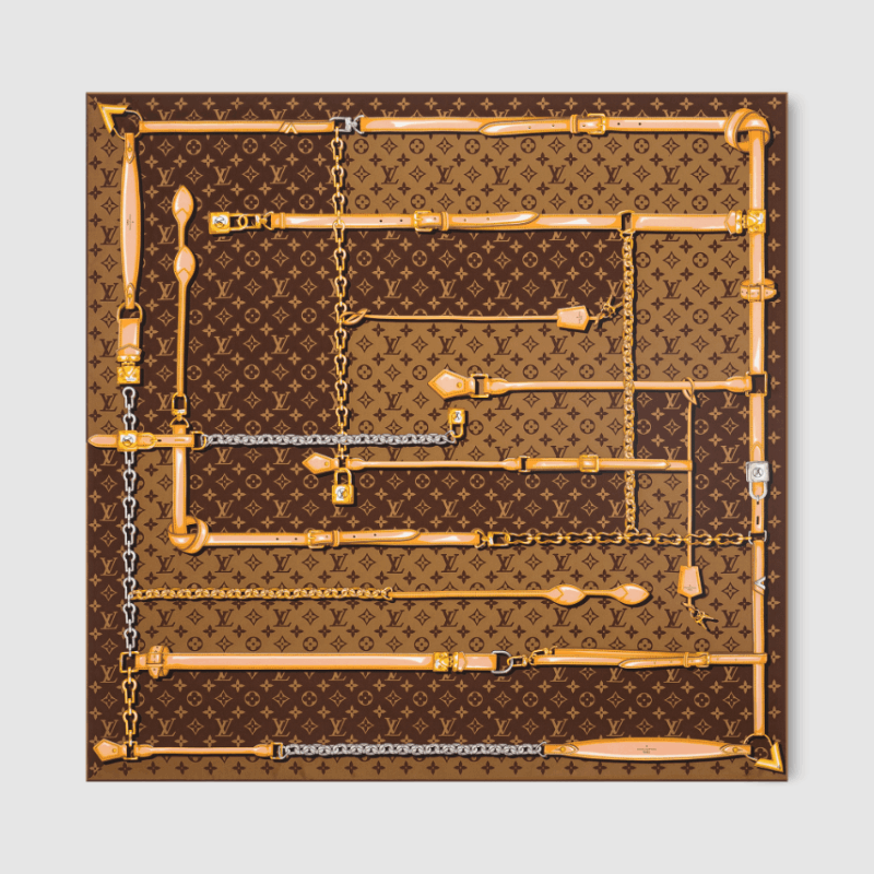 商品Louis Vuitton|LV/路易威登 女士棕色真丝丝巾,价格¥4013,第3张图片详细描述