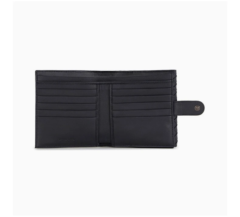 商品[国内直发] Bottega Veneta|BOTTEGA VENETA 男士黑色编织皮革短款钱包 163240-V001N-4014,价格¥2602,第6张图片详细描述