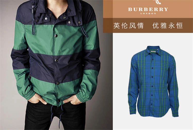 商品[国内直发] Burberry|BURBERRY 格纹男士衬衫 3942169,价格¥1748,第1张图片详细描述