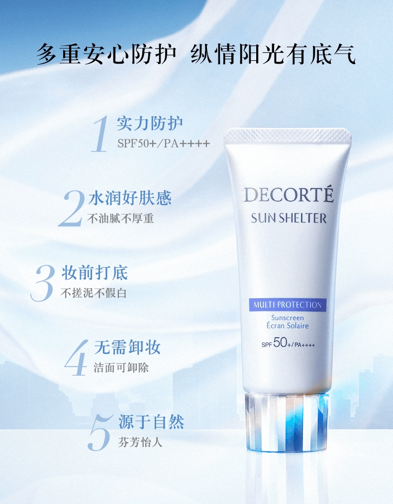 商品Cosme Decorte|COSME DECORTE 黛珂 AG 多重防晒乳防晒霜 SPF50+ 60ml 【新老版本随机发货】,价格¥220,第3张图片详细描述