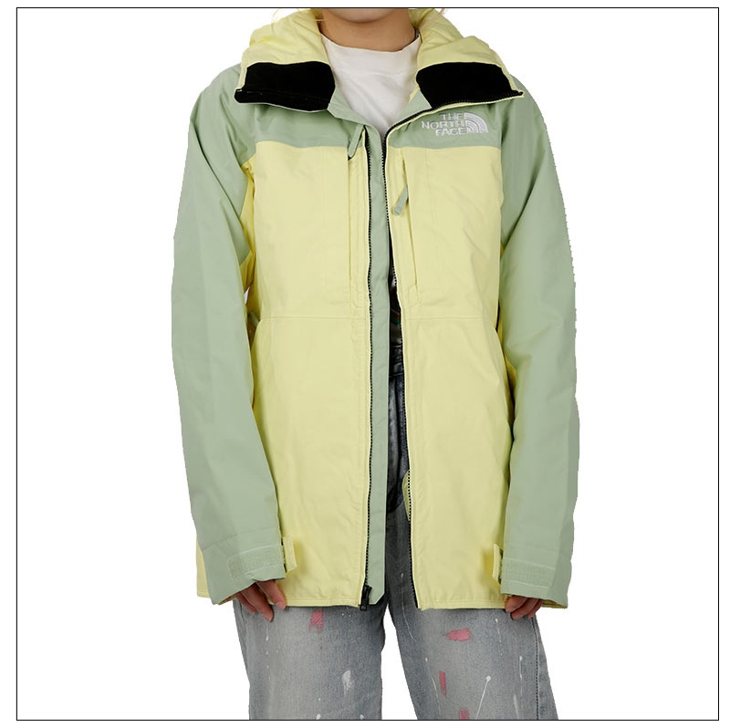 商品[国内直发] The North Face|北面女款浅绿拼嫩黄色连帽冲锋衣 NF0A82VZ,价格¥2198,第3张图片详细描述