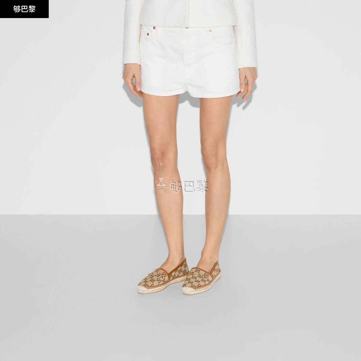 商品Gucci|【预售】 古驰 25春夏 女士 平底鞋 女士马衔扣绳底鞋 817244 9SF40 2547 ,价格¥6286,第5张图片详细描述