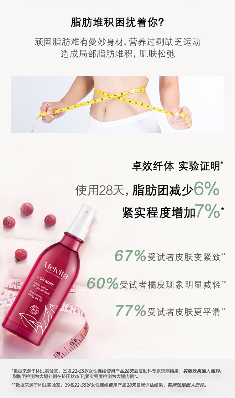 商品Melvita|蜜葳特紧致纤体油100ml 紧致美体,价格¥262,第11张图片详细描述