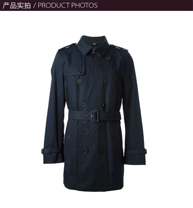 商品[国内直发] Burberry|BURBERRY 蓝色男士风衣 3950394,价格¥7093,第3张图片详细描述