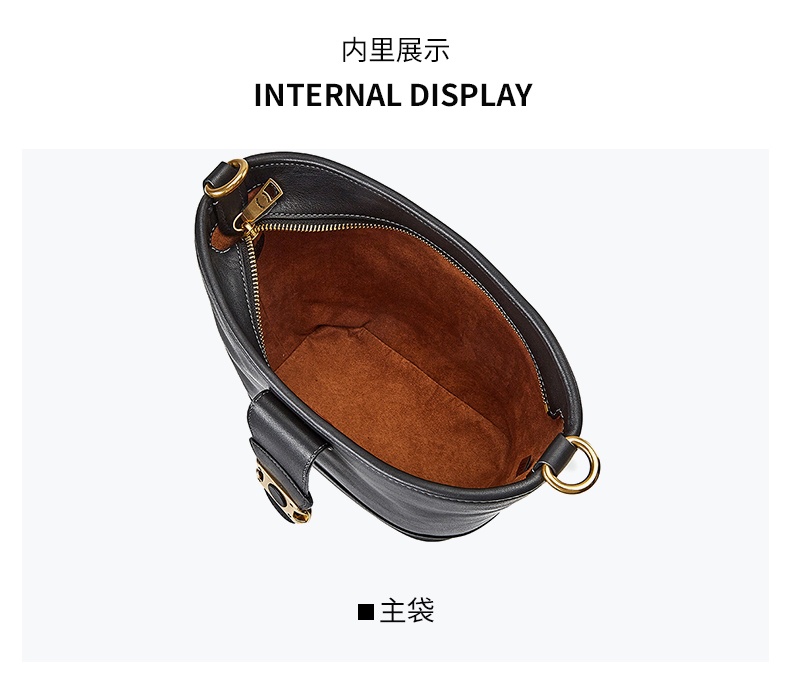 商品[国内直发] Coach|蔻驰斜挎包COACH 奢侈品女士专柜款TALI水桶包中号单肩包皮质礼物送女友 CA112 B4/BK,价格¥1248,第5张图片详细描述