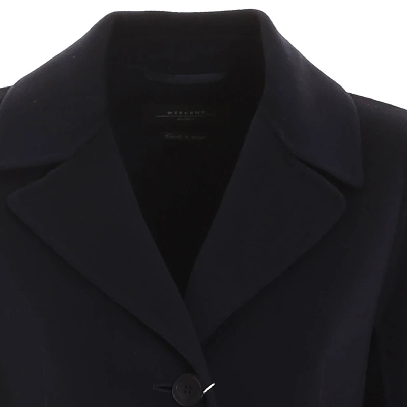 商品Max Mara|MAX MARA 女士海军蓝色收腰长款大衣 50160109-000-015,价格¥3756,第3张图片详细描述