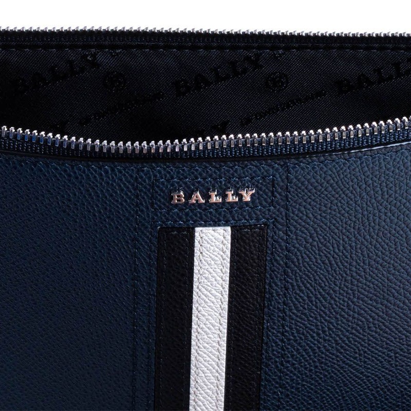 商品Bally|巴利官方2022徽标条纹印花男士手拿包590657-18648（澳门仓发货）,价格¥1844,第5张图片详细描述