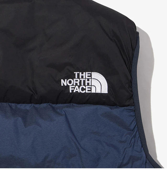 商品The North Face|【享贝家】ZY-（预售款）北面 经典款拼色立领拉链休闲保暖羽绒棉马甲背心 男女同款 蓝黑 NV3NN60C-BLU,价格¥661,第6张图片详细描述