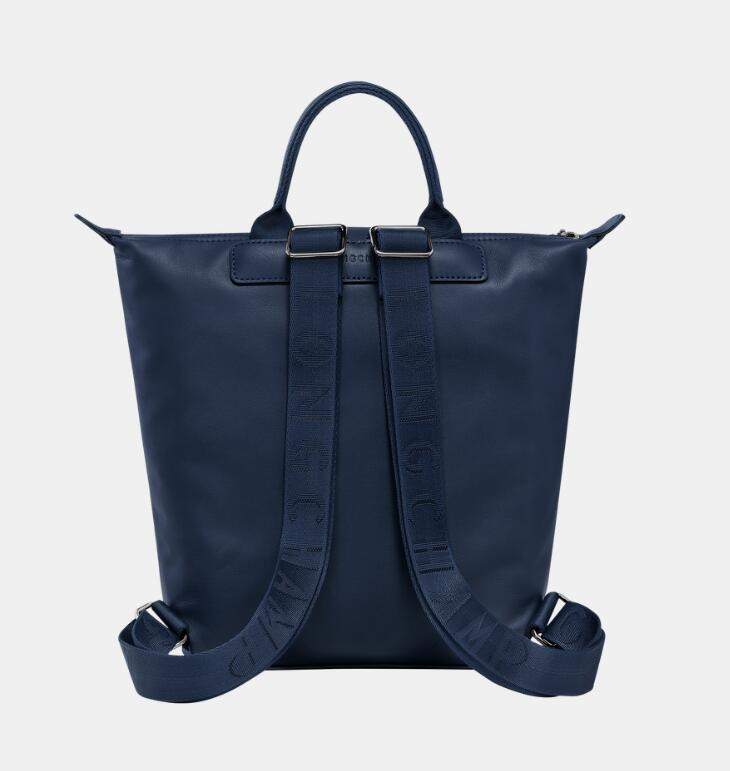 商品[国内直发] Longchamp|珑骧 Le Pliage Le Pliage 28 按扣拉链升合牛皮革书包背包双肩包小号女款黑色蓝色灰色,价格¥4463,第8张图片详细描述