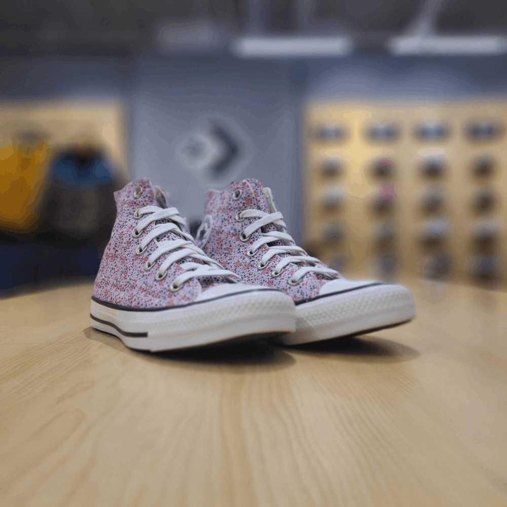 商品【预售商品15天发货】 Converse|【韩国直邮|包邮包税】匡威 女士 CHUNK TAYLOR ALL STAR 夏季 牛仔 怀旧款 白色 粉色 高腰 运动鞋 CTAS HI VINTAGE 白色/粉红色 FOAM 571890C,价格¥375,第3张图片详细描述