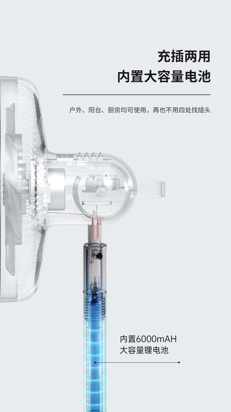 商品[国内直发] SHARP|夏普（SHARP）空气循环扇台地两用直流变频电风扇无线便携可收纳落地扇轻音节能风扇PJ-CD505A 粉,价格¥773,第3张图片详细描述