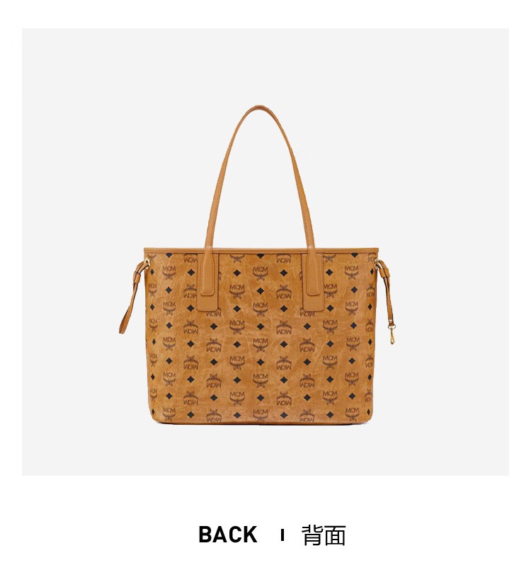 商品[国内直发] MCM|MCM女士Cubic Monogram Liz Visetos干邑色人造革手提包 MWPCSVI01,价格¥4574,第3张图片详细描述