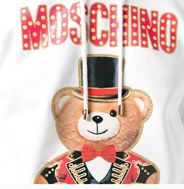 商品Moschino|Moschino 莫斯奇诺 女士白色小熊印花连帽卫衣 EV1704-0527-2001,价格¥2992,第7张图片详细描述