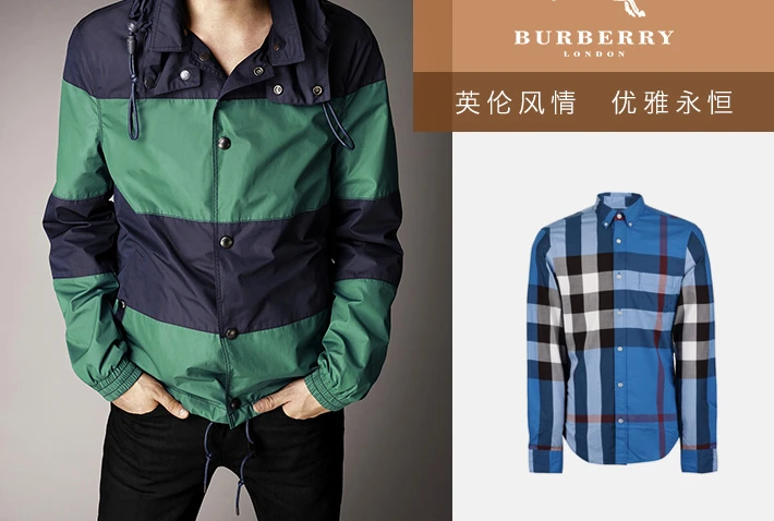 商品[国内直发] Burberry|Burberry 博柏利 男士蓝白色棉质格子长袖衬衫 3942161,价格¥2235,第11张图片详细描述