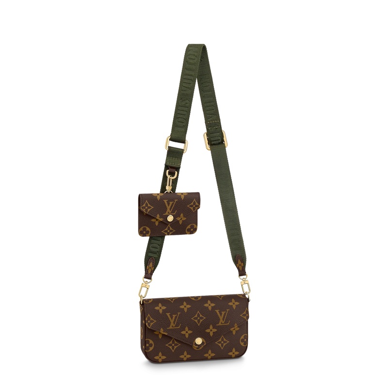 商品Louis Vuitton|【现货】路易威登 POCHETTE FÉLICIE STRAP & GO女士老花帆布单肩包 M80091,价格¥12247,第4张图片详细描述