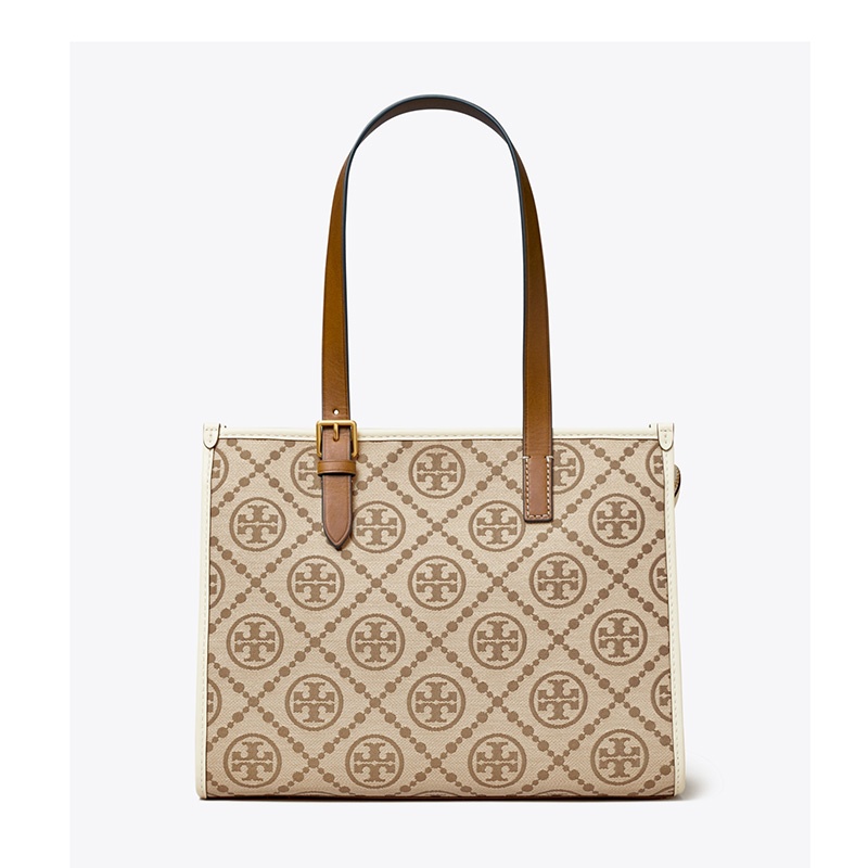 商品[国内直发] Tory Burch|汤丽柏琦TB女包 T MONOGRAM小号拉链单肩托特包女包 145535 榛子棕,价格¥2852,第4张图片详细描述