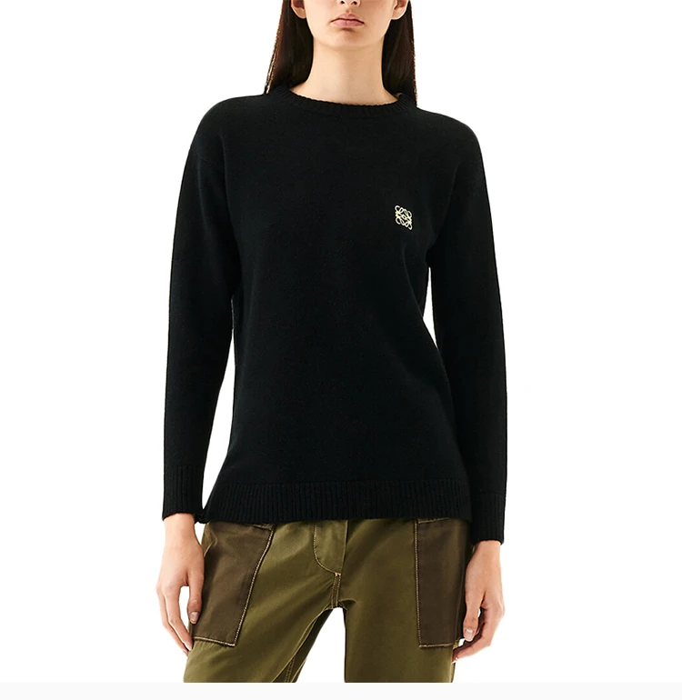 商品Loewe|LOEWE 黑色女士针织衫/毛衣 S3109280SM-1100,价格¥4500,第2张图片详细描述