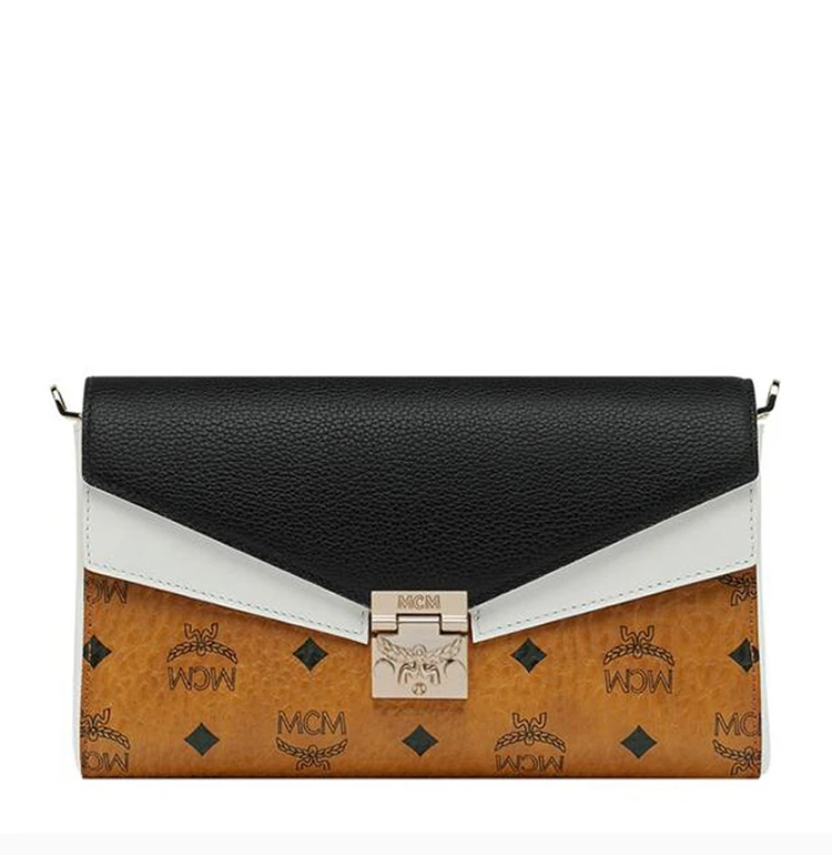 商品MCM|MCM 女士棕色翻盖字母印花信封链条包 MYZ9SME80CB,价格¥3189,第2张图片详细描述