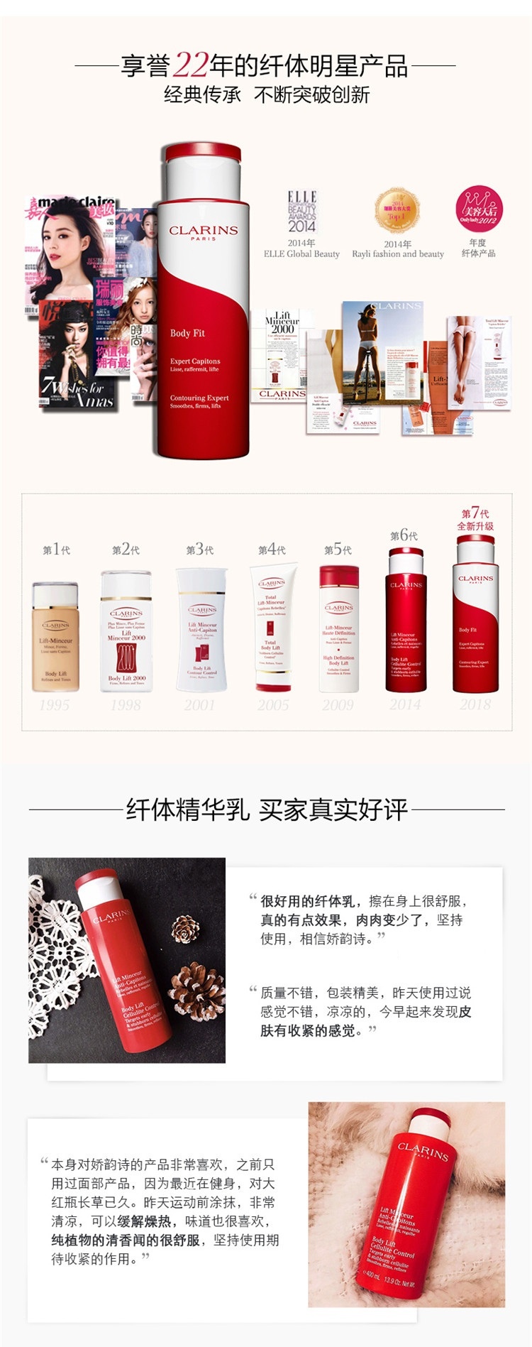 商品Clarins|Clarins娇韵诗轻盈纤体身体精华乳200ML,价格¥349,第7张图片详细描述