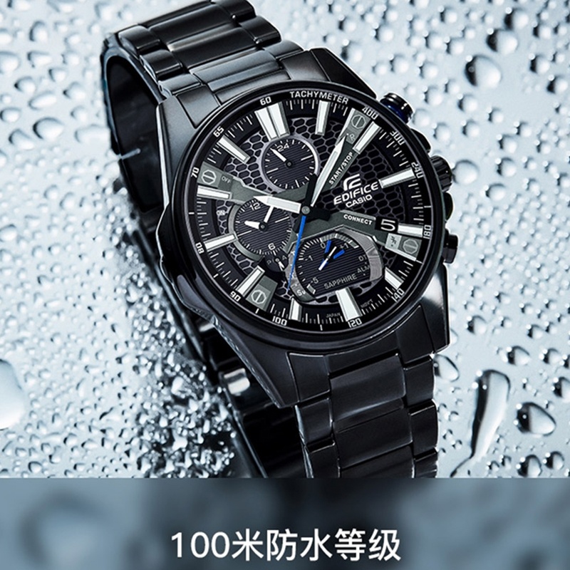 商品[国内直发] Casio|卡西欧手表EDIFICE薄款太阳能系列  人造蓝宝石玻璃镜面  蓝牙连接功能,价格¥2832,第4张图片详细描述