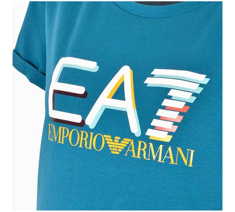 商品Emporio Armani|EMPORIO ARMANI 蔚蓝色女士T恤 3GTT20-J12Z-1584,价格¥457,第7张图片详细描述