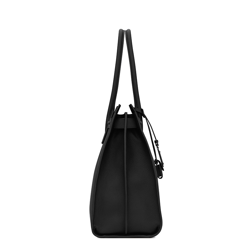 商品Yves Saint Laurent|SAINT LAURENT PARIS/圣罗兰 YSL 22春夏新款SAC DE JOUR系列 男士黑色粒面皮革黑扣黑锁竖款单肩手提包,价格¥17926,第3张图片详细描述