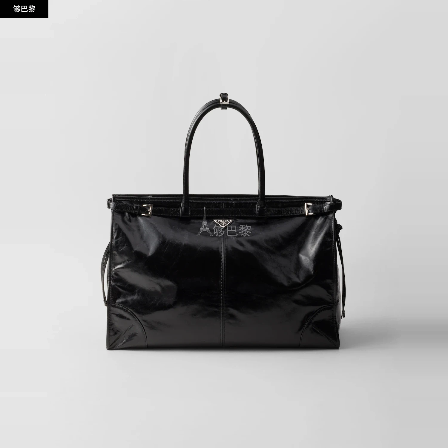商品Prada|【预售】 普拉达 24秋冬 男士 手提包 Cabas en cuir 2VG128_2CYR_F0002_V_OOO,价格¥23674,第2张图片详细描述